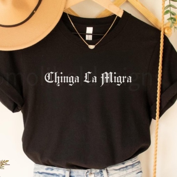 NWOT Chinga La Migra Black T-Shirt, Sz M - Picture 1 of 5